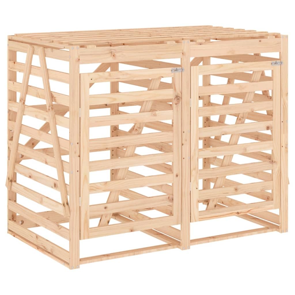 Cobertizo Doble para Cubos de Basura Madera Maciza de Pino,Casa y jardín,Productos del hogar,Accesorios para contenedores de residuos,Soportes para contenedores de residuos,42.47kg-3157685