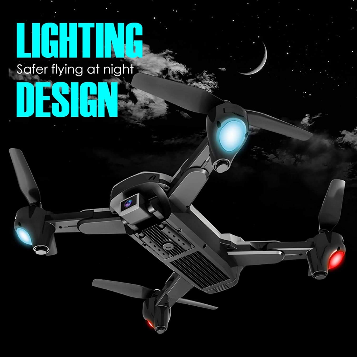 Drone with Camera H168 Mini Folding Drone Dual Lens Remote Control 4K Camera 4 Channel WiFi 6?Axle Gyroscope