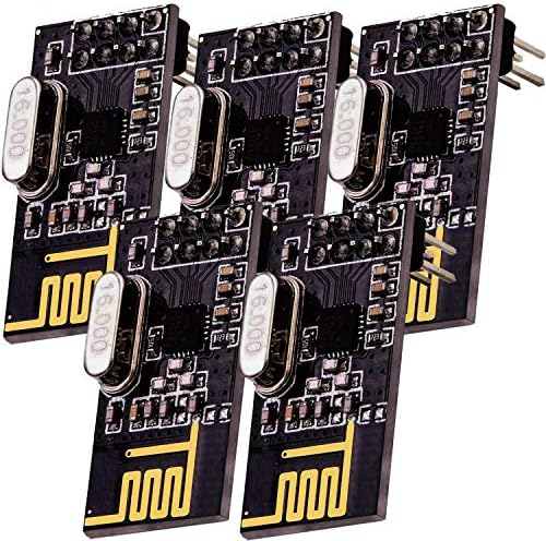 AZDelivery 5 x NRF24L01 + 2.4GHz Wireless RF Transceiver Module compatible with Arduino and ESP8266 Including E-Book!