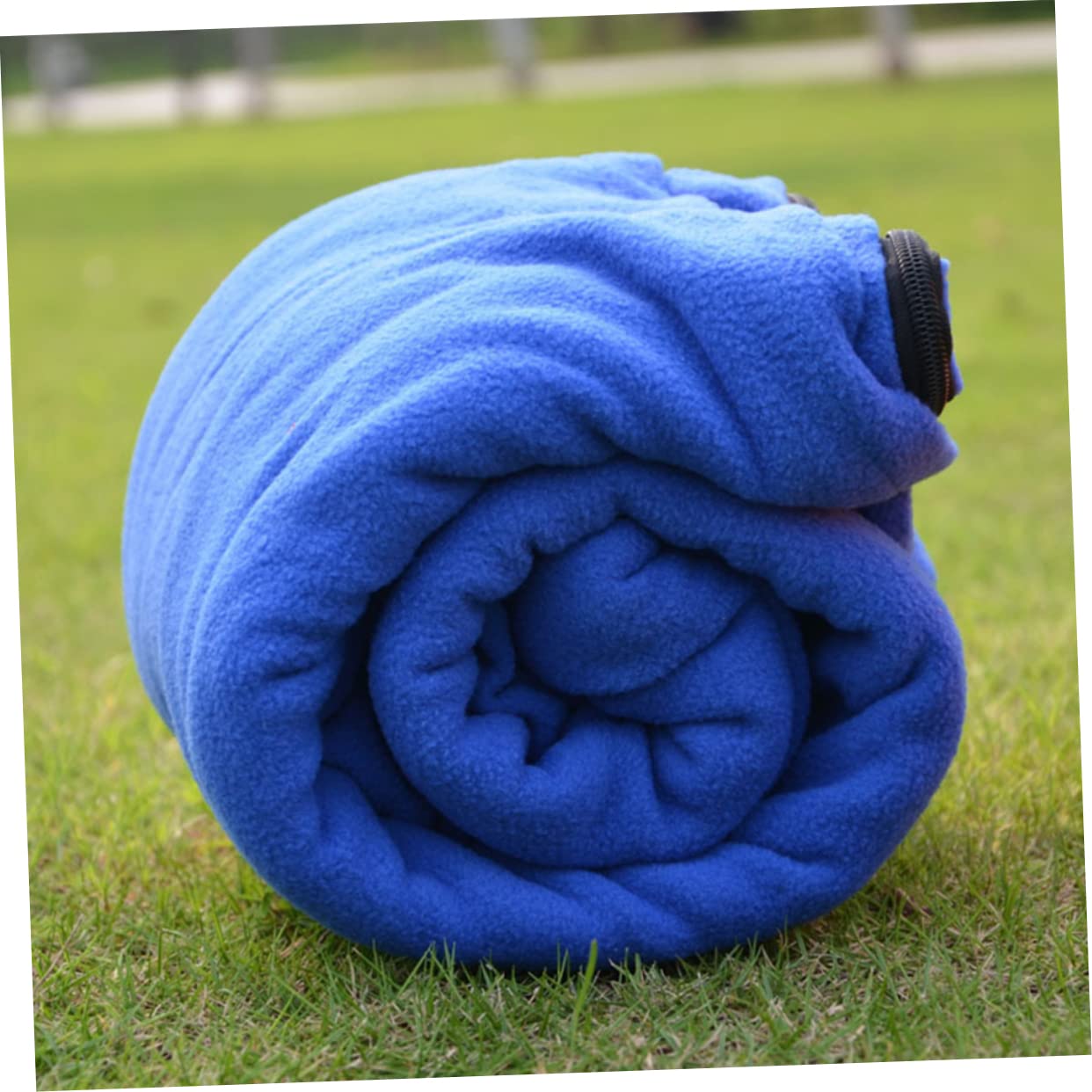 Yardwe Leichter Fleece Schlafsack Faltbar und Tragbar für Camping und Mittagspause Blau