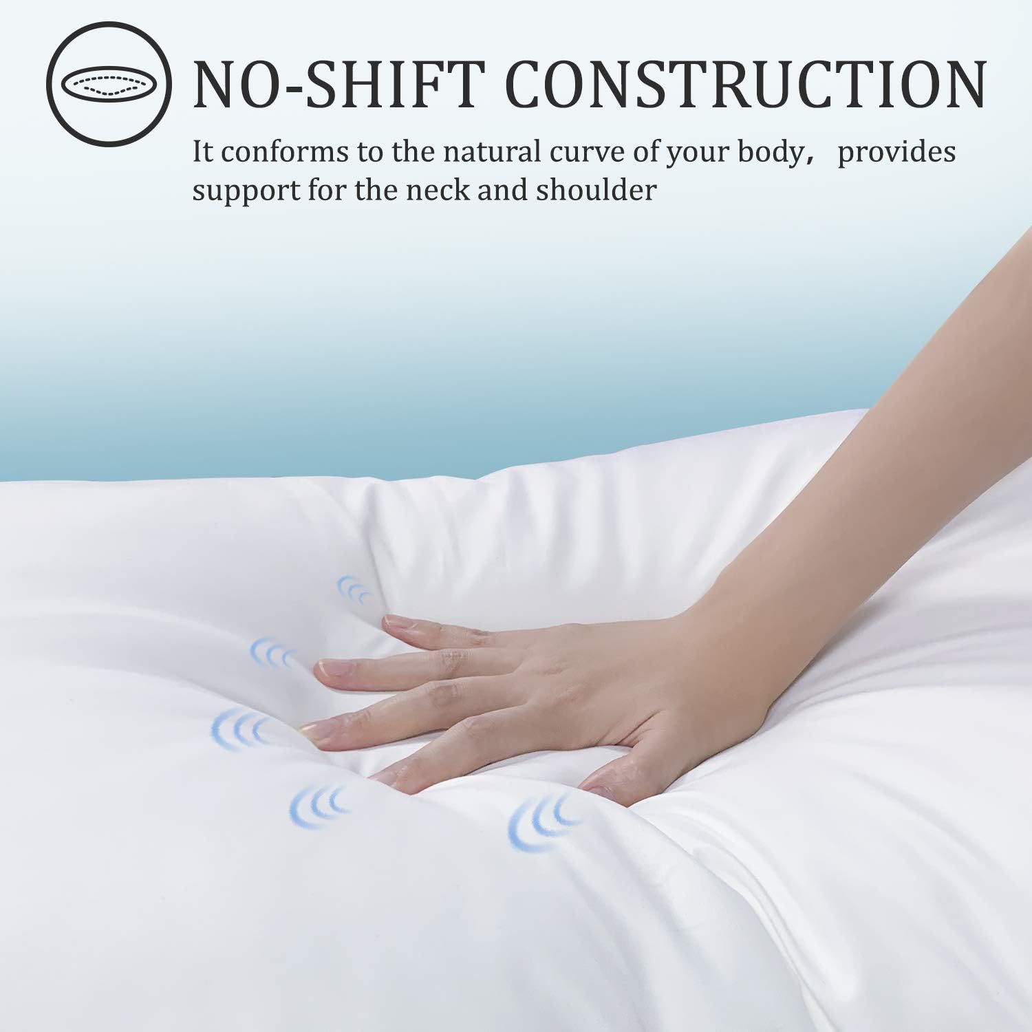 FAPO Bed Pillows for Sleeping (2-Pack), Aleen Series Middle Soft Pillow Luxury Plush Microfiber Fill for All Sleepers, Natural Cover - Queen Size : Home & Kitchen