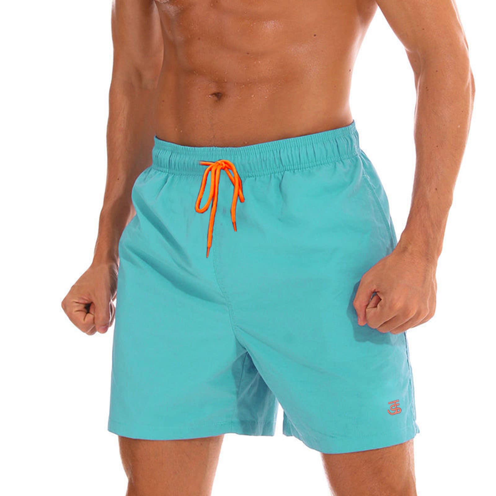 JustSun Badehose Herren Schnelltrocknend Boardshorts mit Mesh-Futter und Verstellbarem Tunnelzug