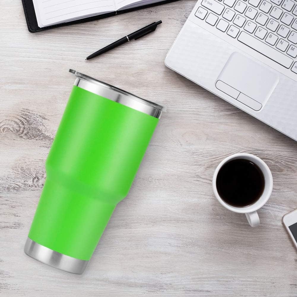 D·S 30 oz Green Tumbler Stainless Steel Double Wall Vacuum Insulated Mug with Straw and Lid, Cleaning Brush for Cold and Hot Beverages - Image 6