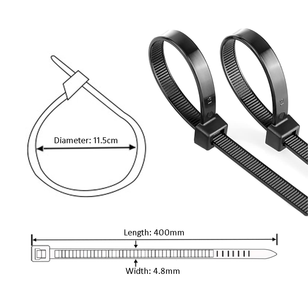 400 fascette stringicavo nere, autobloccanti con cerniera | FindTheDeal