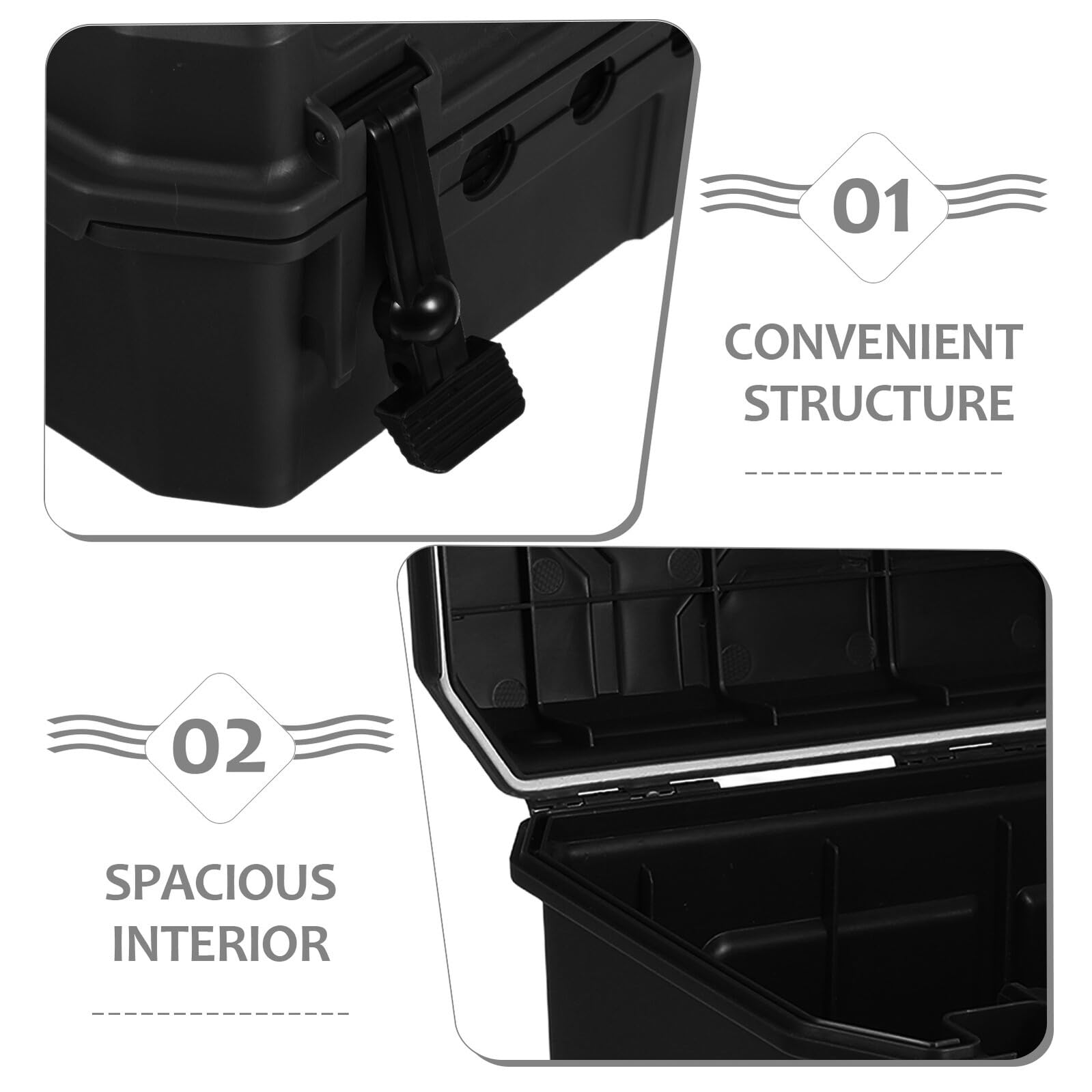 FOMIYES Scatola Elettrica Esterna Ip55 in Plastica Nera Scatola di Giunzione Cavi Ampio Spazio per Prese e Collegamenti Protezione Resistente alle Intemperie per Uso Giardinaggio