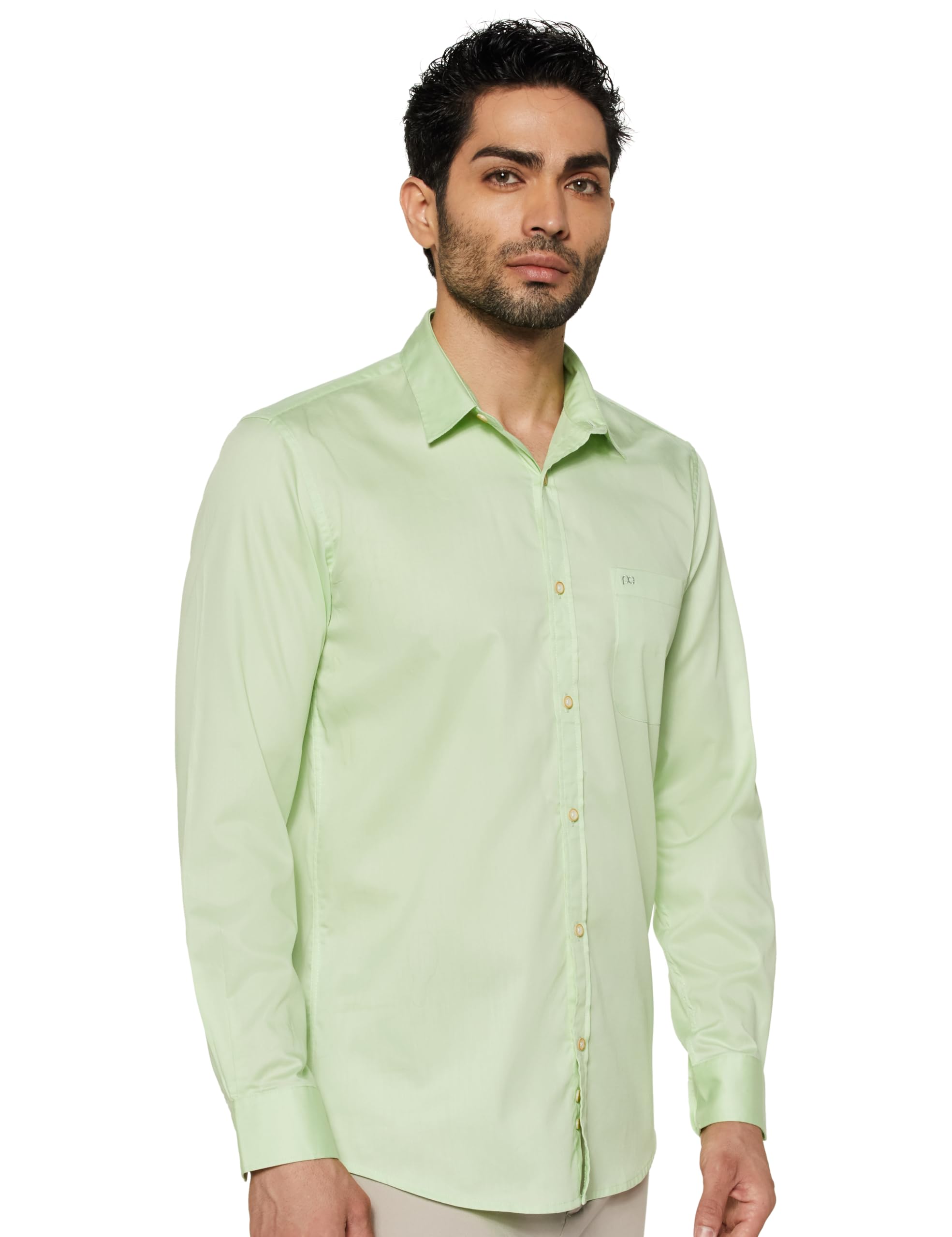 Peter England Men's Cotton Slim Fit Solid Full Sleeve Casual Shirt