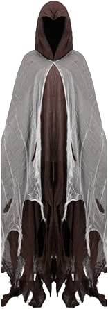 Capa De Halloween Medieval Para Adultos – Túnica Con Capucha De Poliéster, Unisex, Largo 130 Cm, Ideal Para Brujas, Magos Y Cosplay Renacentista