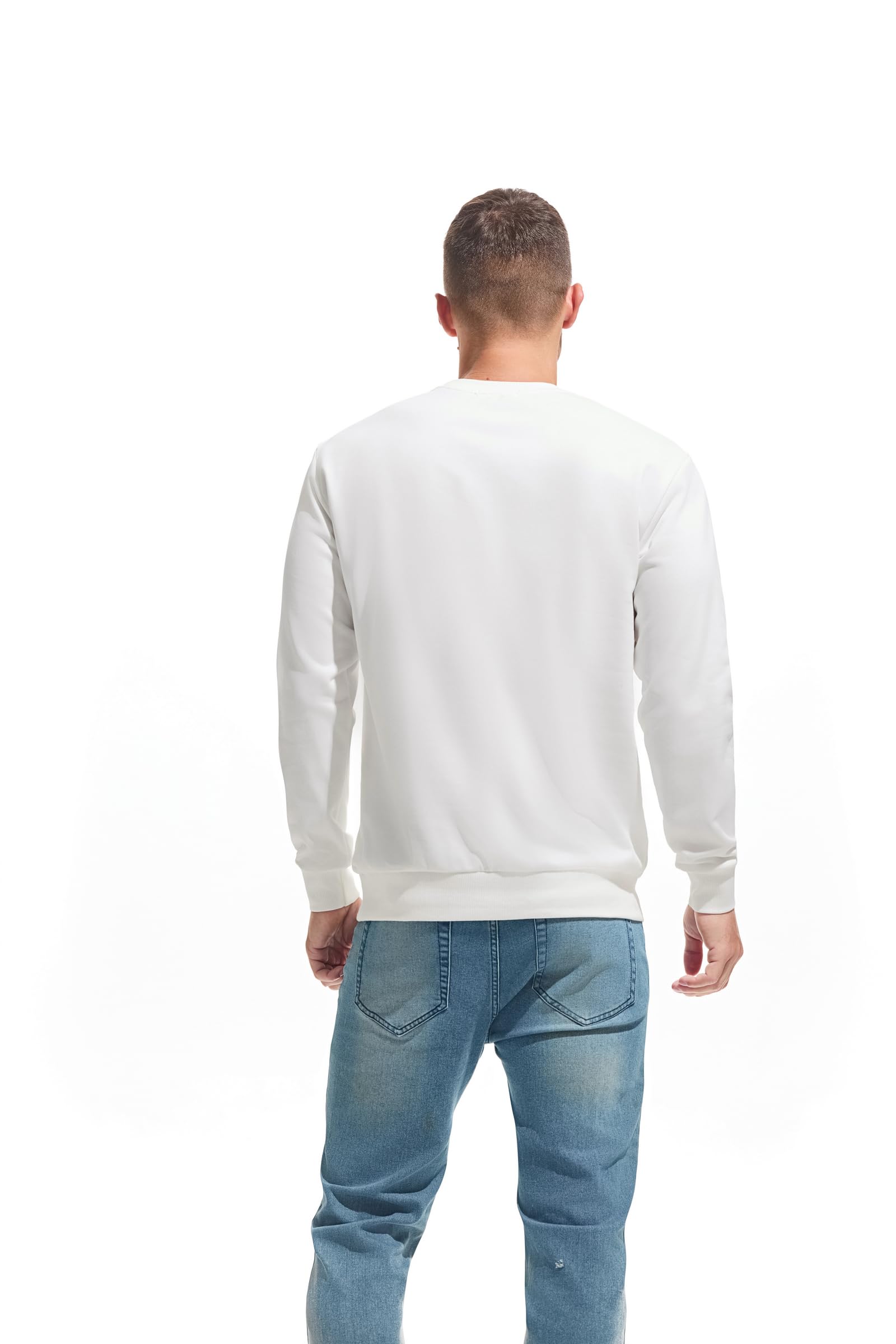 VEIISAR Herren Sweatshirt mit Rundhalsausschnitt Männer Basic Pullover Langarmshirts Freizeit Sport Shirt