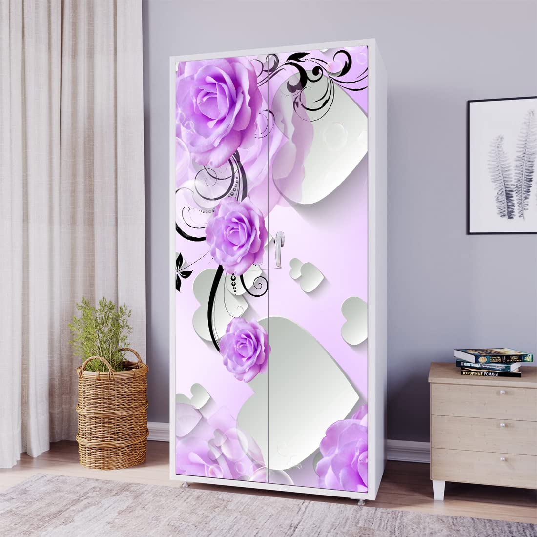 WallDaddy Self Adhesive Almirah Stickers, Wall Stickers, Decorative Sticker Wallpaper for Home Wardrobe Doors(Bengani Dil Almirah) PVC Vinyl Size Large (39 x 84 Inch) (B09W16PX7N) Amazon Price History, Amazon Price Tracker