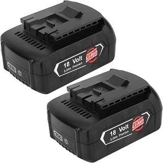 2 Piezas Exemoro 18V 5,0Ah Li-Ion batería de Repuesto batería para Herramientas para Bosch BAT610G batería 18V batería Compatible BAT609G BAT618G BAT619G BAT622 BAT612