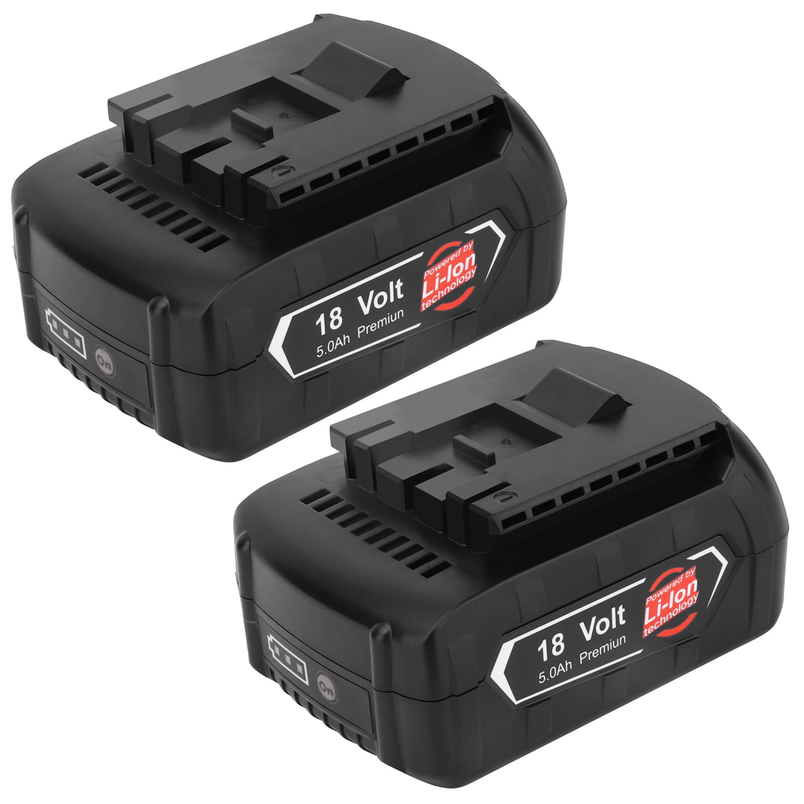 2X Batteria di ricambio 18V 5,0Ah Li-ion per batteria Bosch BAT610G Batterie 18V compatibili con BAT609G BAT618G BAT619G BAT622 BAT612 Exemoro