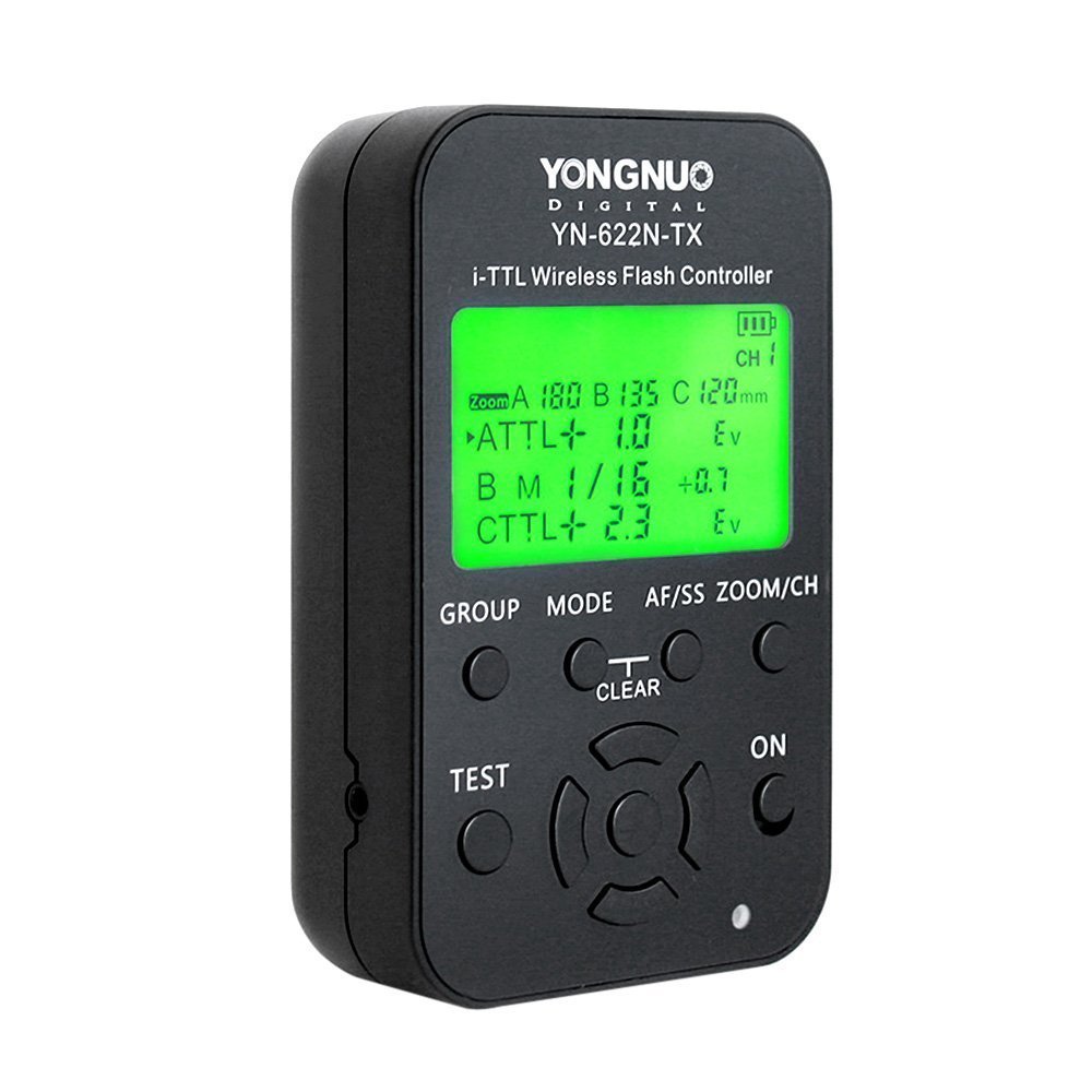 Yongnuo YN622N-KIT i-TTL Kabelloser Blitzauslöser mit LED-Display für Nikon-Kameras, Set besteht aus Steuerung YN622N-TX und Transceiver YN622N und WINGONEER-Blitzdiffusor