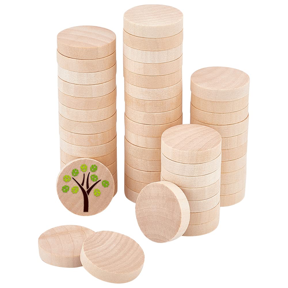 OLYCRAFT 50Pz di fette di Legno Naturale Grezzo Burlywood Pezzi Rotondi di Legno 39mm Ritagli di Cerchi di Legno Naturale Vuoti per l'artigianato Fai da Te Incisione su Legno -9mm di Spessore