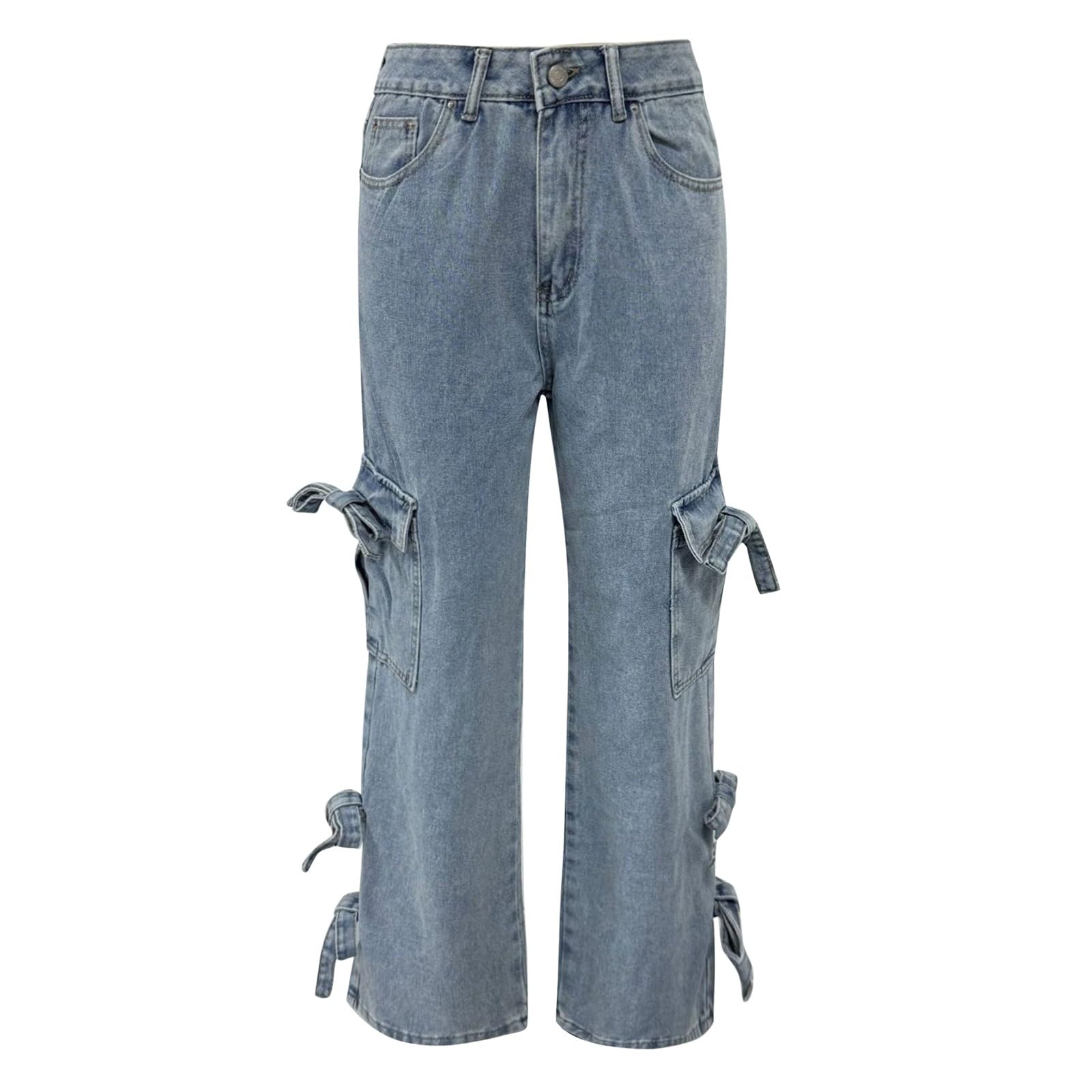 Jeans Donna Curvy Jeans Elasticizzati Leggeri Curvy Pantaloni Baggy Gamba Larga Larghi Tempo Libero Pantaloni Denim Vita Alta Casual con Tasche Moda Pantalone Wide Leg Comodi Vintage