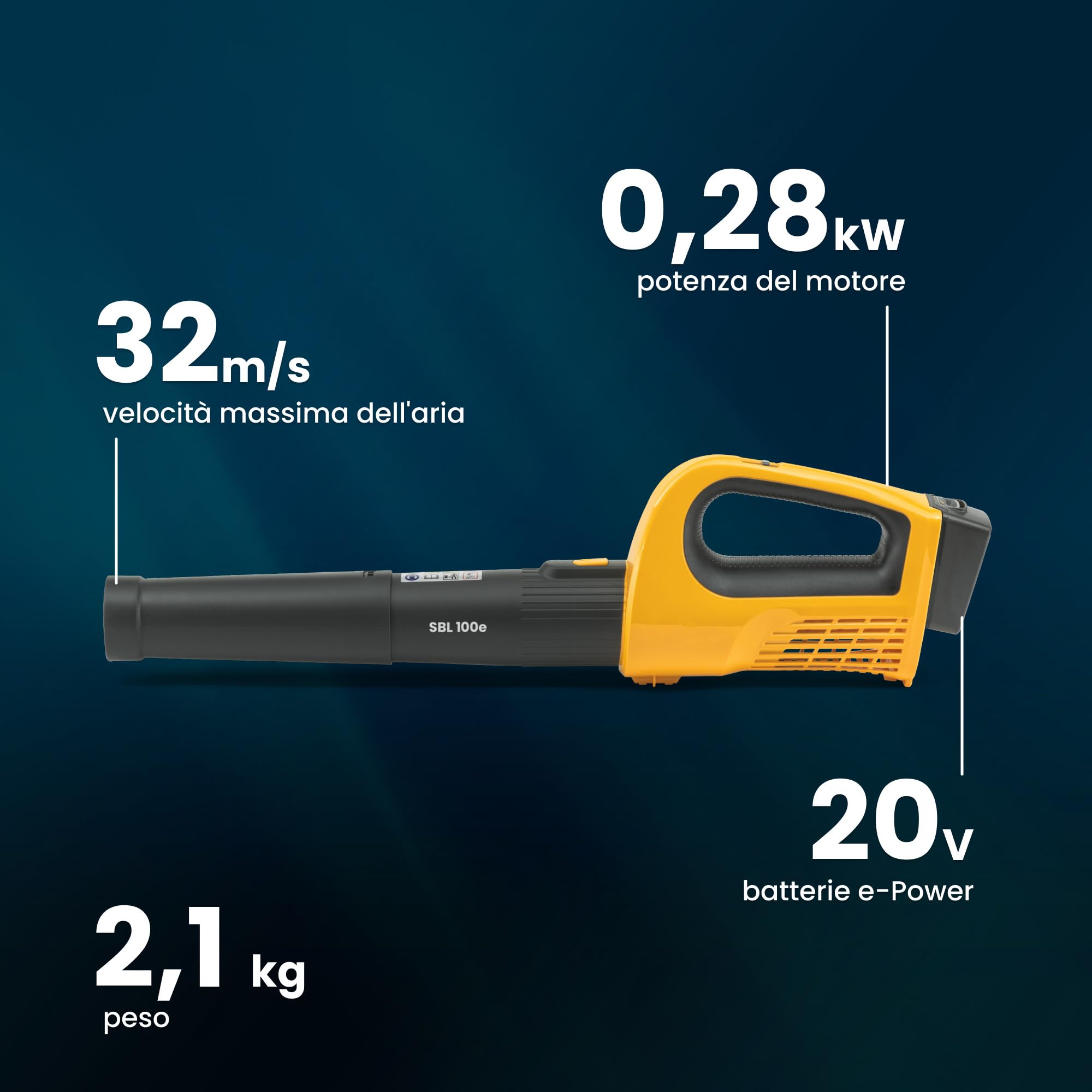 STIGA SBL 100e Kit Soffiatore a Batteria, 20 V 4 Ah + Caric., Velocità Aria 32 m/s – Velocità Regolabile, Compatto e Leggero – Pulizia Giardino e Aree Esterne