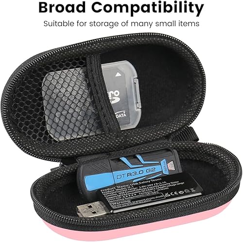 Miniatura 3 de RISETECH Estuche para auriculares con cable, bolsa de almacenamiento de auriculares EVA, bolsa pequeña con cremallera compatible con auriculares,