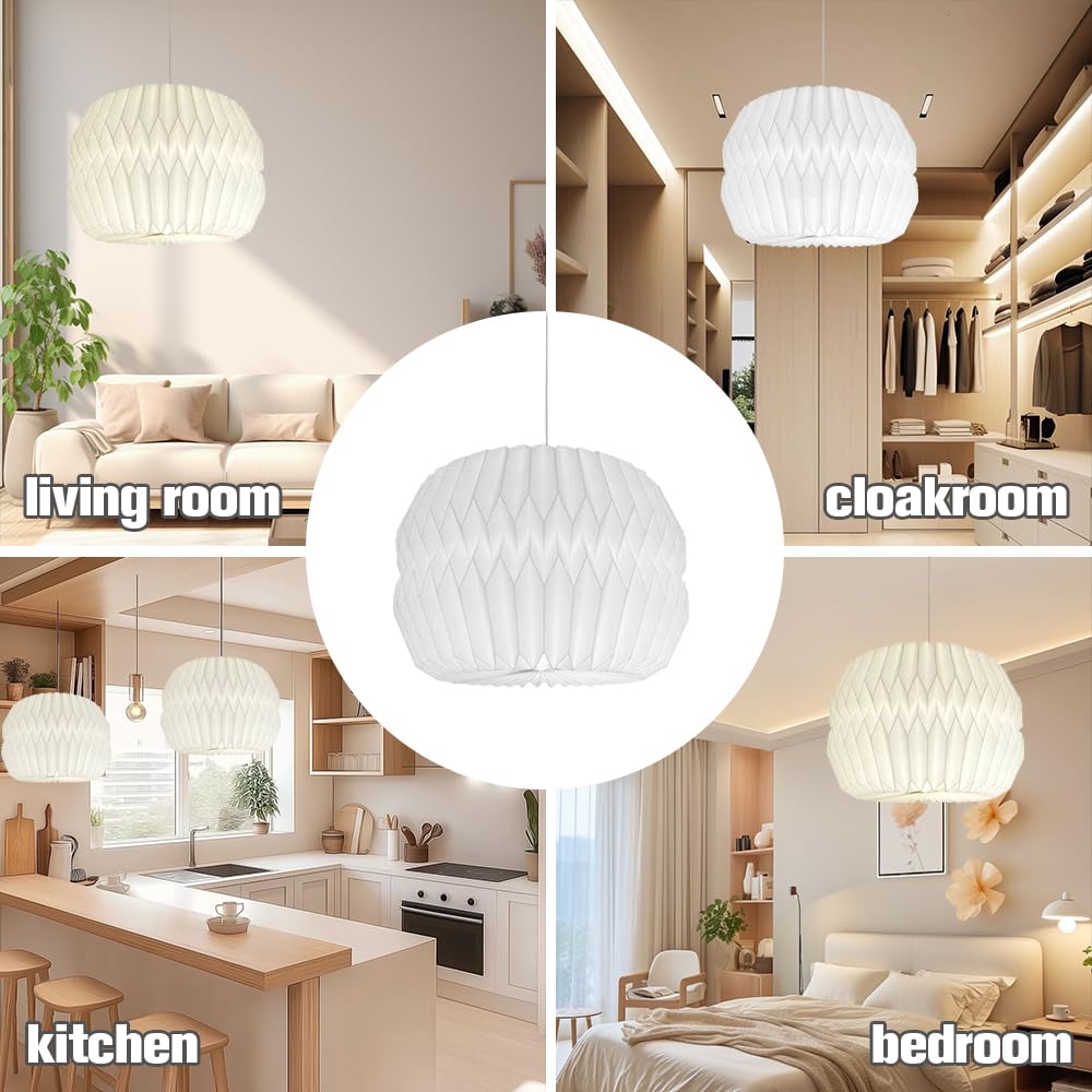 perfk Paralume in Carta Origami, Paralume di Ricambio in Stile Nordico per Lampada da soffitto, per Camera da Letto, Ristorante, Sala da tè, F
