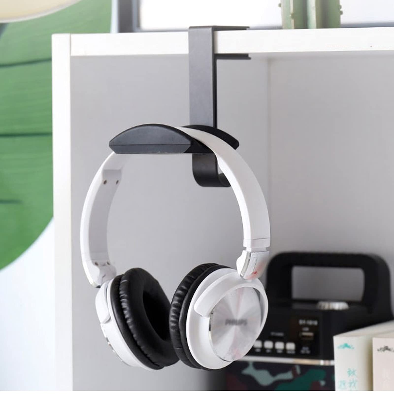 Kopfhörerständer, multifunktionales Audio-Regal für Gaming- und Studio-Kopfhörerhalter, verstellbares Design, platzsparender Organizer für Schreibtischzubehör