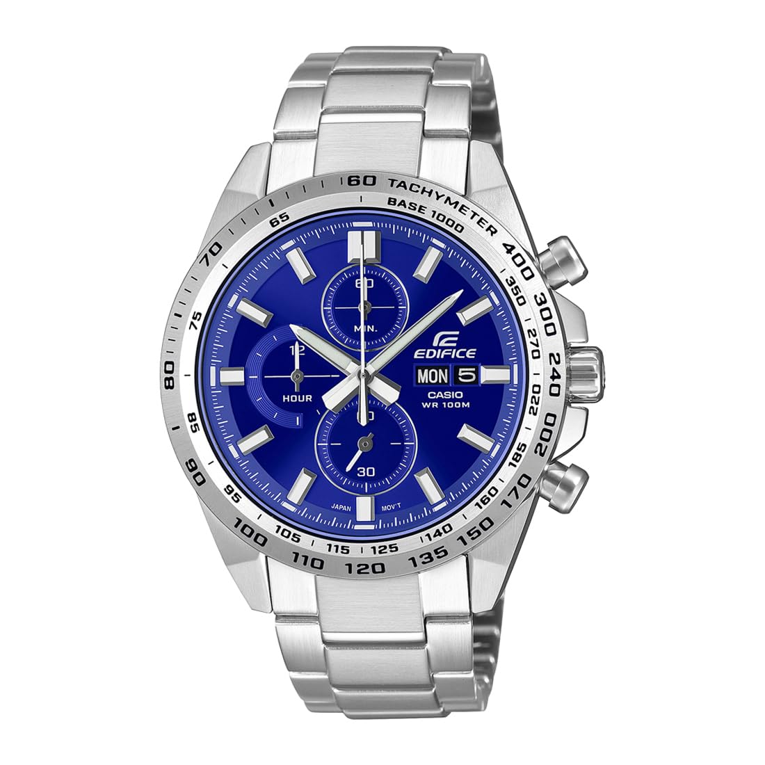Casio Edifice EFR-574D-2AVUDF Blue Analog Dial Silver Stainless Steel Band Mens Watch Chronograph 100M Water Resistant ED594 (B0CN2K32JM) Amazon Price History, Amazon Price Tracker