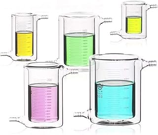 Lab Jacketed Cold Trap Light Catalytic Reactor Bottle Double Laye Jacketed beaker double-layer beaker sandwich glass beaker photocatalytic reactor (100ml)