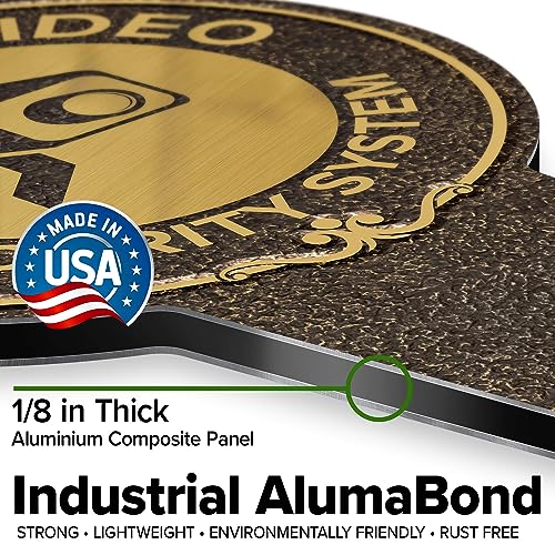 Image of 24-Hour, Video Security System Sign, 11x21, Heavy Duty Integrated Ground Stakes, Indoor /Outdoor Use, Rust Free Aluminum Composite, Made in USA by My Sign center