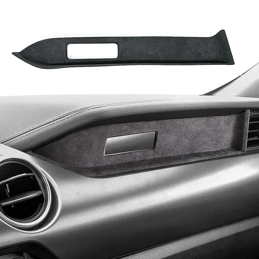 Co-Pilot Dashboard Instrument Decoration Black Suede Cover Strip Interior Trim Frame for Mustang 2015 2016 2017 2018 2019 2020 2021