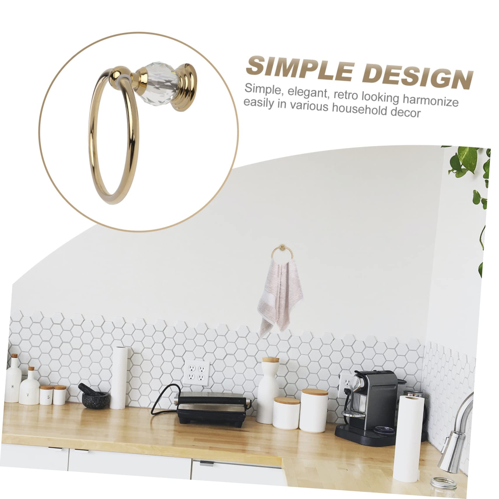 Anello Portasciugamani da Parete Bagno Rotondo Oro | Acciaio Inossidabile Elegante Semplice ed Retro Stile e Cucina Bagno