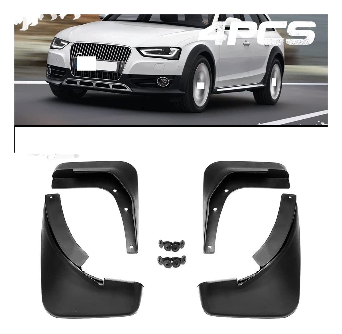 Premier Mud Flaps – Set Of 4, Tailored Fit For Audi A4 Saloon 2009-2011 (UK-Made)
