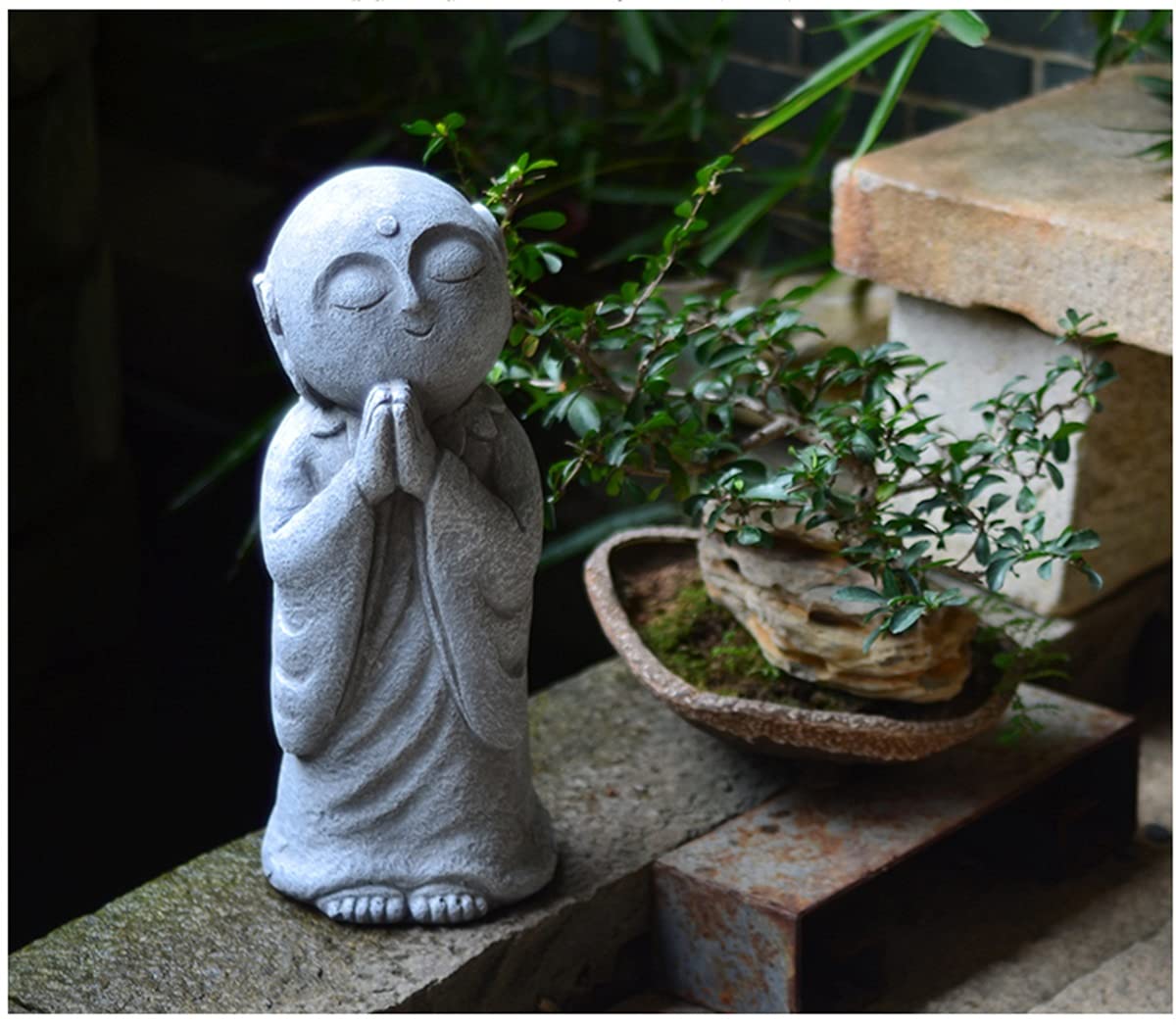 Le Grand Jizo Statue, Zen Statue de Bouddha pour Votre Jardin, Décoration extérieure Ornements