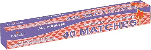 1 caja – Partidos para chimenea y barbacoa de 11 pulgadas, largo alcance, 40 coincidencias en total por Prime Necessities