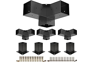 Pergola Brackets, 4 Pack, 3-Way Right Angle & Corner Bracket with Pergola...