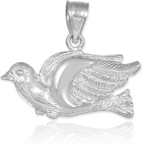 Colgante de paloma voladora de plata de ley 925, No es una piedra preciosa
