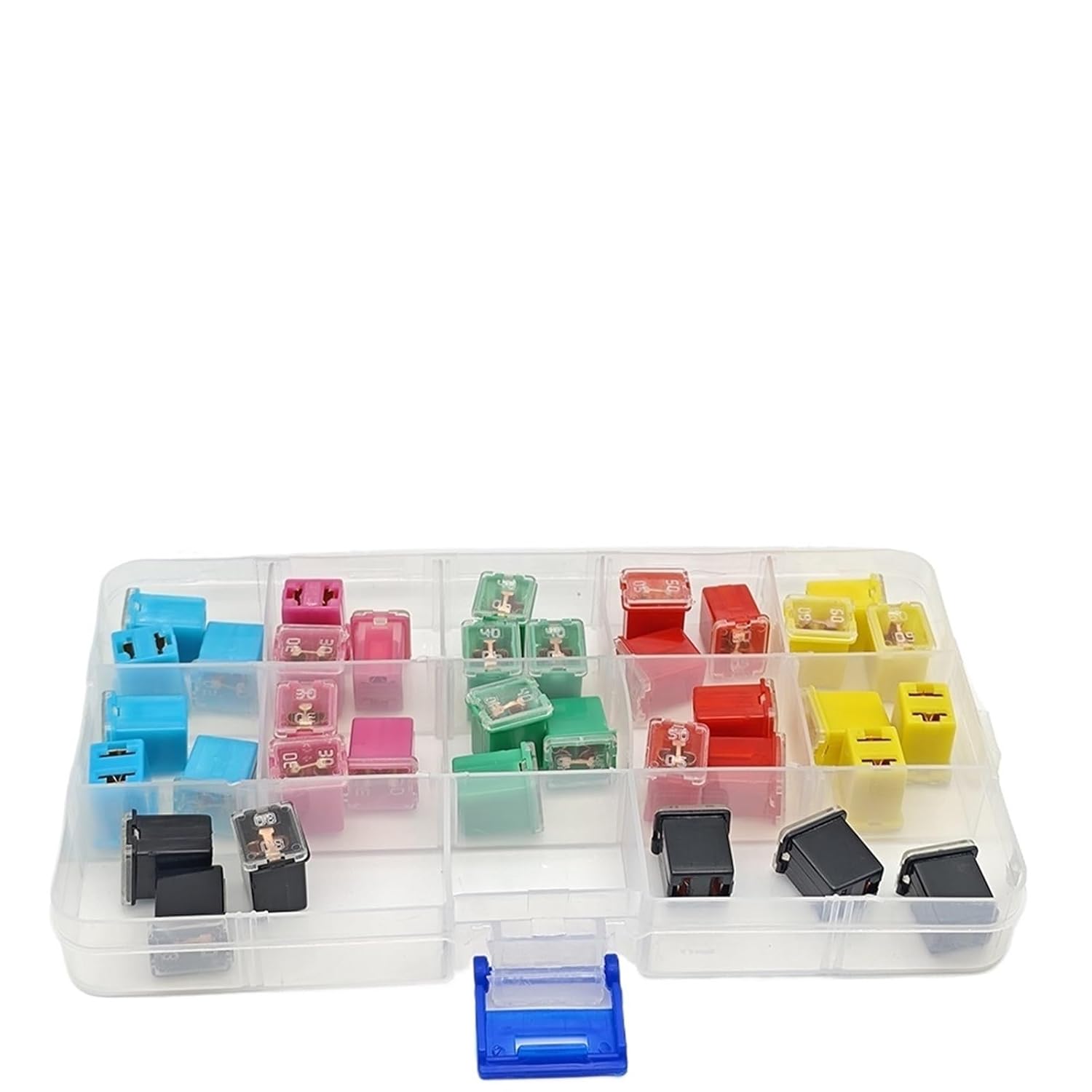 36Pcs Jcase Fuse Assortment Kit Automotive Low Profile Box Shaped Cartridge Fuses(20A,30A, 40A,50A,60A,80A) for Cars SUVs(Low Profile Fuse)