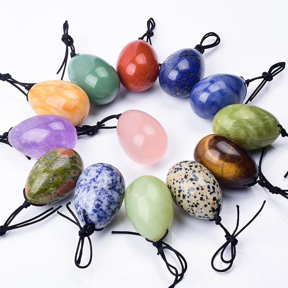 45X30MM Naturel Jade Yoni Egg Femmes et Hommes Outil D'exercice Kegel pour Plancher Pelvien -BA