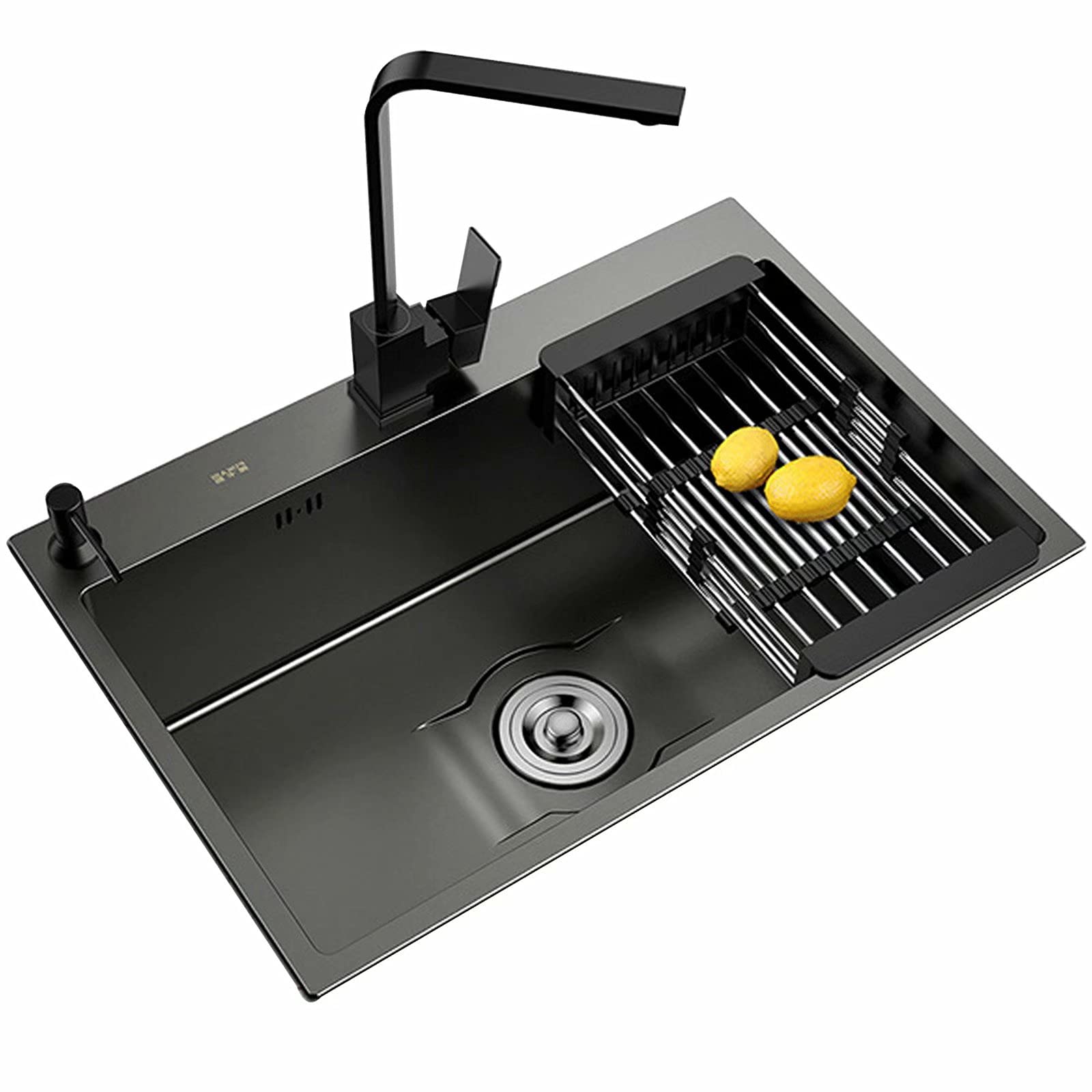 Lavello Cucina Ad Appoggio HGTRH - Acciaio Inox, Vasca Unica Con Gocciolatoio, Kit Scarico Incluso - Foto 4