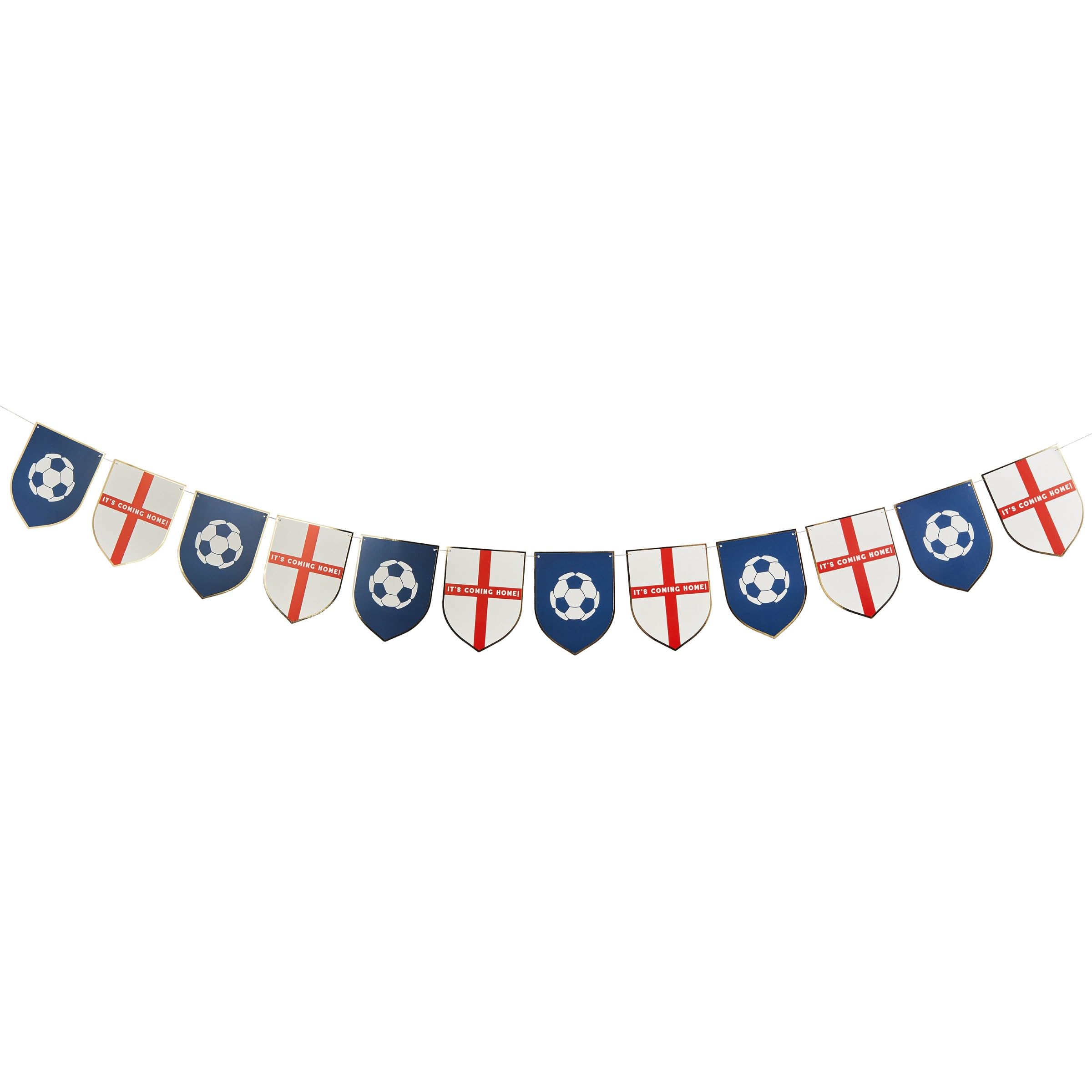 Come On England Card Flag Bunting 2.5m - World Cup Celebrations Decorations Football Bunting