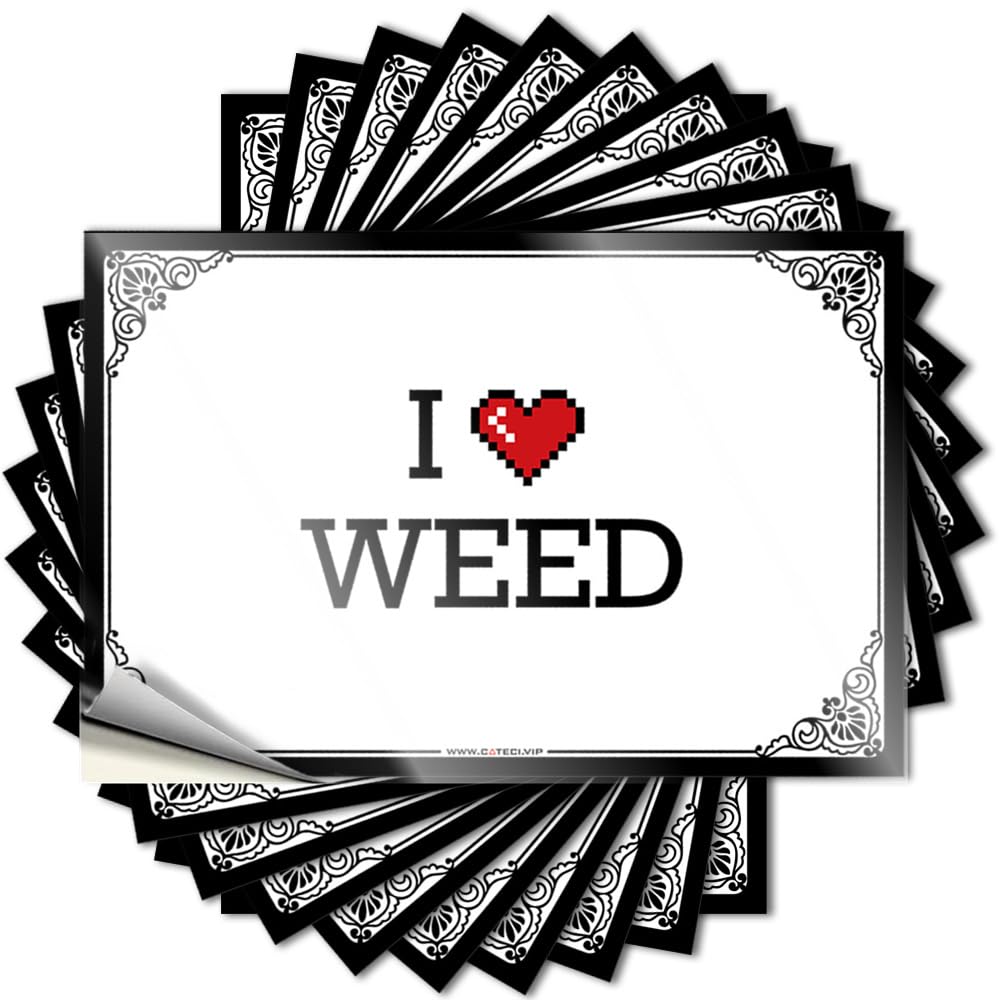 Sticker Man Cave Stuff | Punk Cover I Love Weed for Man(12X18CM)