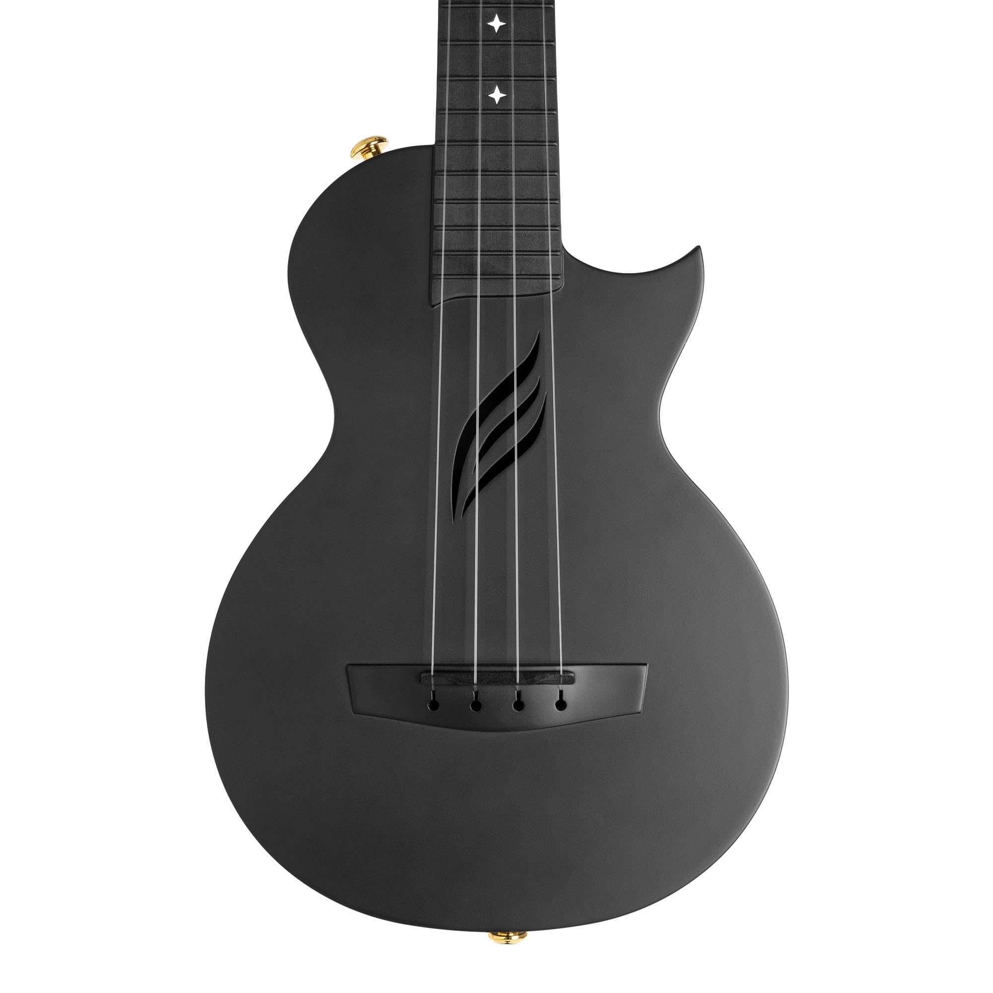 CASCHA Konzert Ukulele Set aus Kohlefaser I Carbon Ukulele Starter Kit mit 3 Plektren Tasche Gurt I Ukulele Set Fluorcarbon Saiten I Kleine Hawaii Gitarre für Anfänger Fortgeschrittene I Schwarz