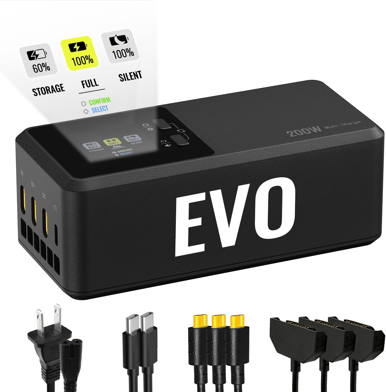 LKTOP 200W Battery Charger for Autel EVO Max/II 2 V2 V3 Enterprise RTK Parallel Charging Hub, EVO Max 4T/4N/II Enterprise Series Drone Accessories, with Storage Mode (Charge 3 Batteries: 1hr 53min)
