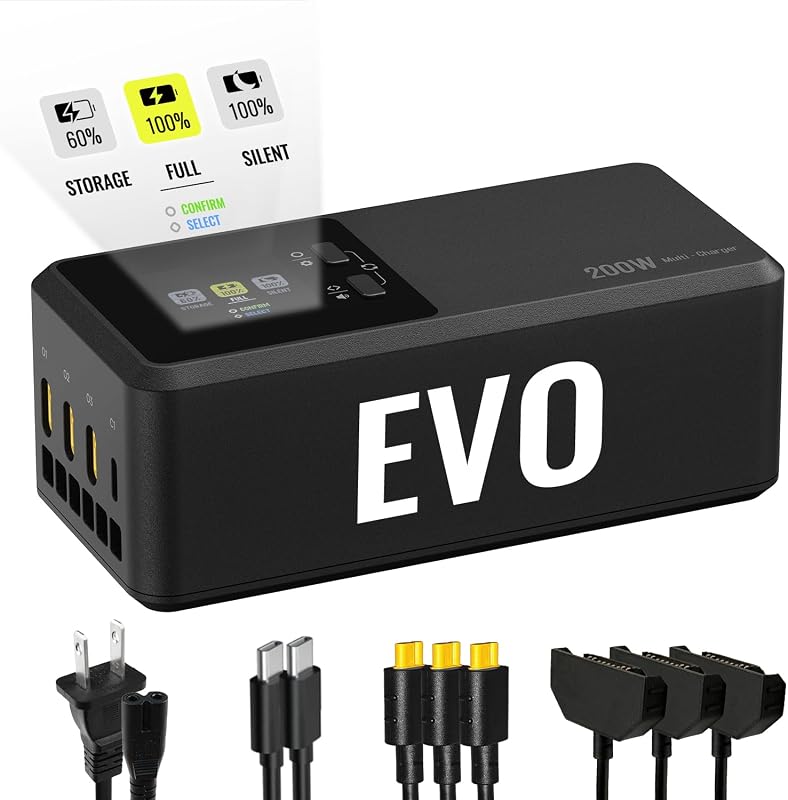 LKTOP 200W Battery Charger for Autel EVO Max/II 2 V2 V3 Enterprise RTK Parallel Charging Hub, EVO Max 4T/4N/II Enterprise Series Drone Accessories, with Storage Mode (Charge 3 Batteries: 1hr 53min)