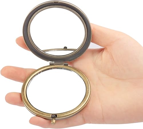 Miniatura 2 de Rich Boxer 4 piezas de espejo plegable vintage de metal para tocador espejo de viaje espejo de maquillaje espejo de bolsillo espejo cosmético