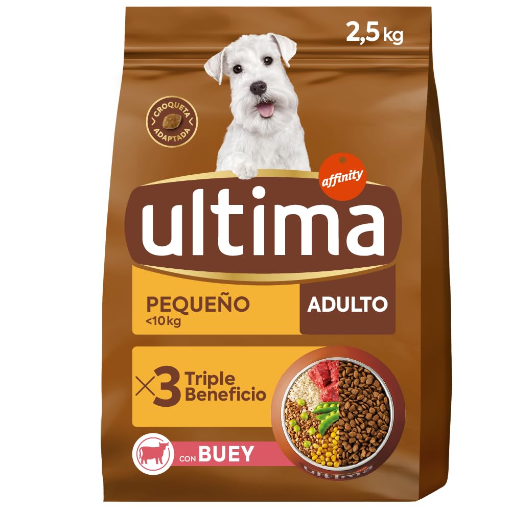 Ultima Pienso para Perros Pequeños Adultos con Buey - 2,5kg