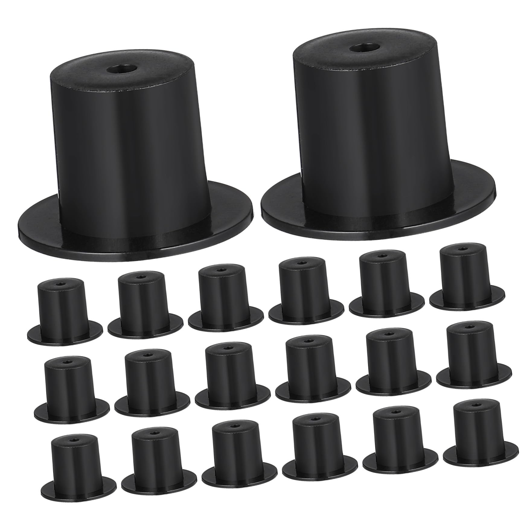 Hohopeti 50pièces Mini Chapeaux Multifonctions Plastique Lot de Mini Cylindres Noirs Décorations pour Bijoux De Poupées Et Événements Festifs