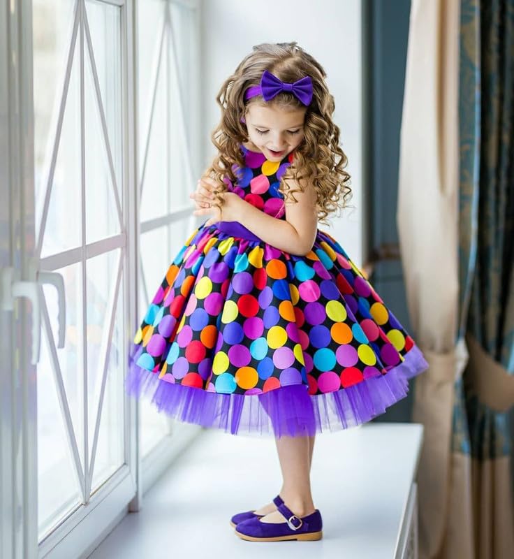Image of Niren Enterprise Multipatteren Baby Girl's Knee Length Frocks with Digital Prints