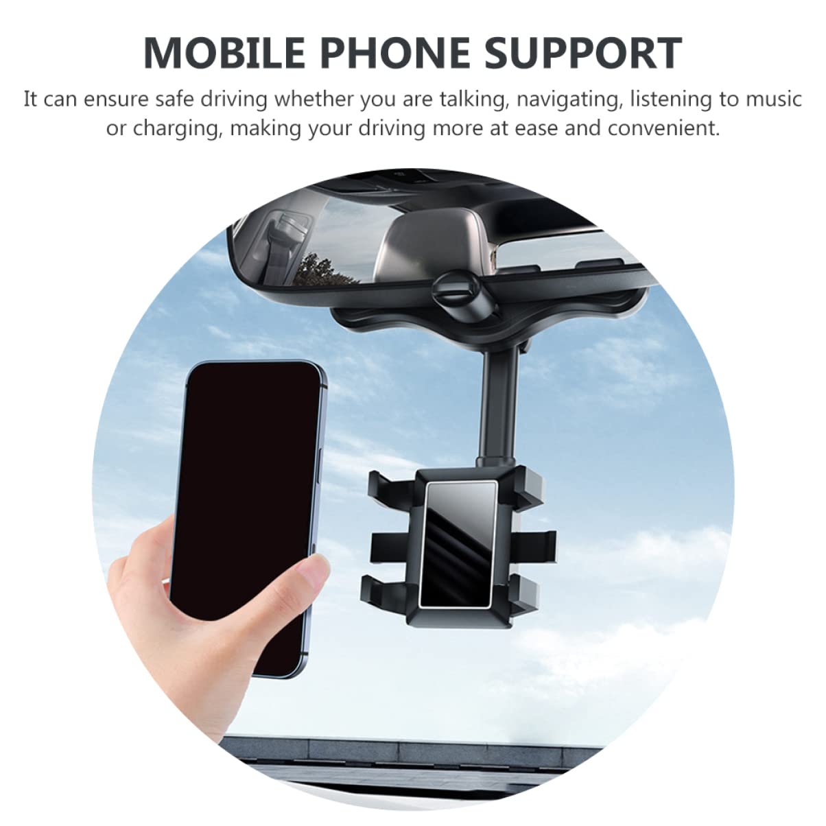 Soporte para Teléfono Salpicadero del Vehículo Negro Abs PU | Antideslizante, Fácil de Quitar, Uso en Conducción, Soporte Gps para Coche