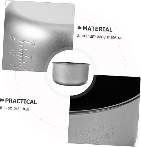 Miniatura 5 de Tofficu Olla de cocina interior de aleación de aluminio de 3 litros, contenedor interior de tanque de repuesto para olla de arroz, cuenco de arroz,