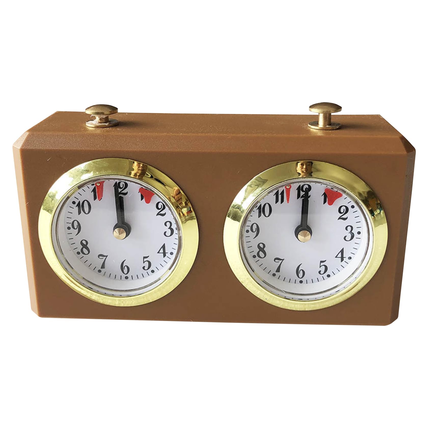 Horloge d'échecs, minuterie d'échecs mécanique Professionnelle avec Bouton de démarrage de synchronisation, minuterie 'Horloge Portable analogique 6x4x2 pour Board International