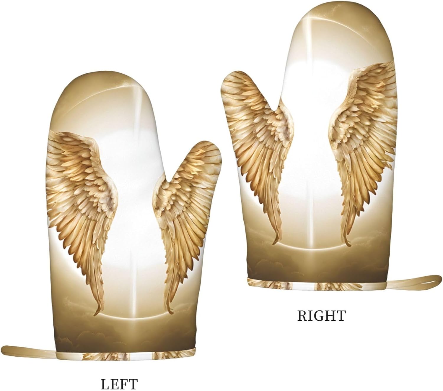 Angel Wing 4pcs Oven Mitts and Pot Holders Sets for Kitchen, Silicone Oven Gloves Non-Slip Potholders Hot Pads for Baking Cooking