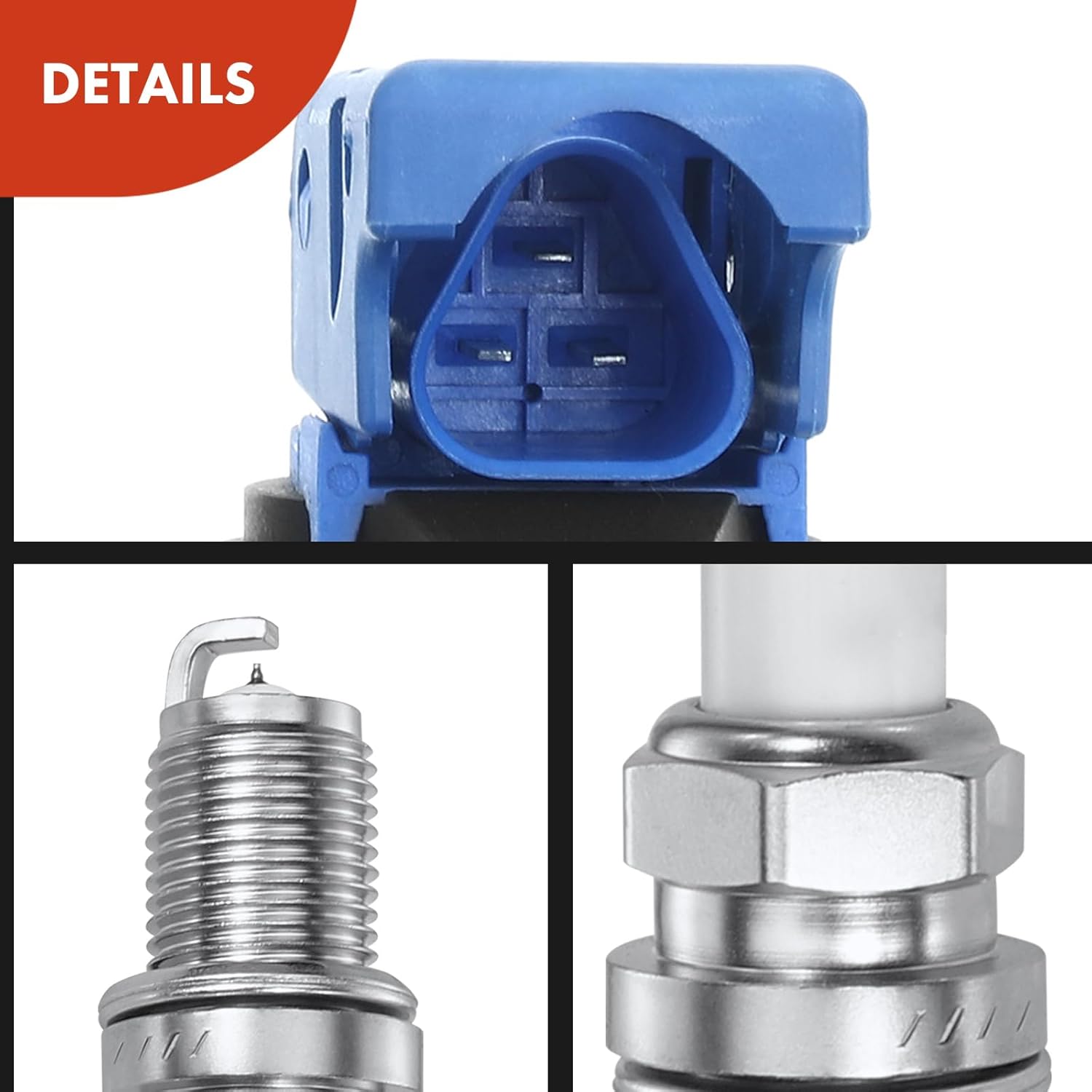 A-Premium Set of 6 (Blue，Gap: 0.040“) Ignition Coil Pack and Iridium Spark Plugs Compatible with BMW 325Ci 325i 325xi 330Ci 330i 330xi 525i 530i X3 X5 Z3 Z4