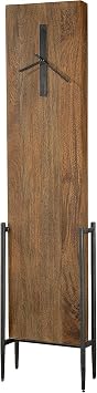 Howard Miller Wells Floor Clock II, Natural Solid Mango Wood Finish, Hekman Wells Style Grandfather Clocks with Hand-Forged Iron Leg Base for Home Decor, Office & Living Room Quartz Movement